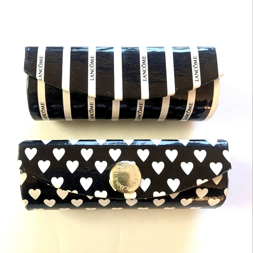 Lancome Lipstick 💄 Cases Lot 2 Bundle VINTAGE COLLECTIBLES Black & White - Picture 3 of 8